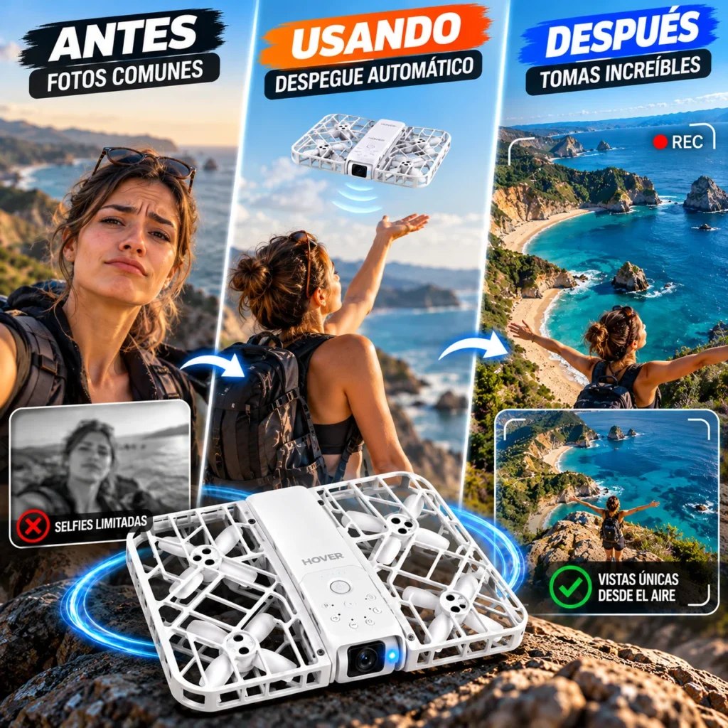 HOVERAir X1 - Fly More Cámara de vuelo autónomo de bolsillo - Fly More Combo 125 g Ligero 5 rutas de vuelo preprogramadas Sistema láser VIO y ToF Resistente a la intemperie Garantía de 12 meses Bolso plegable Drones de grabación electrónica - plegable., foto 3