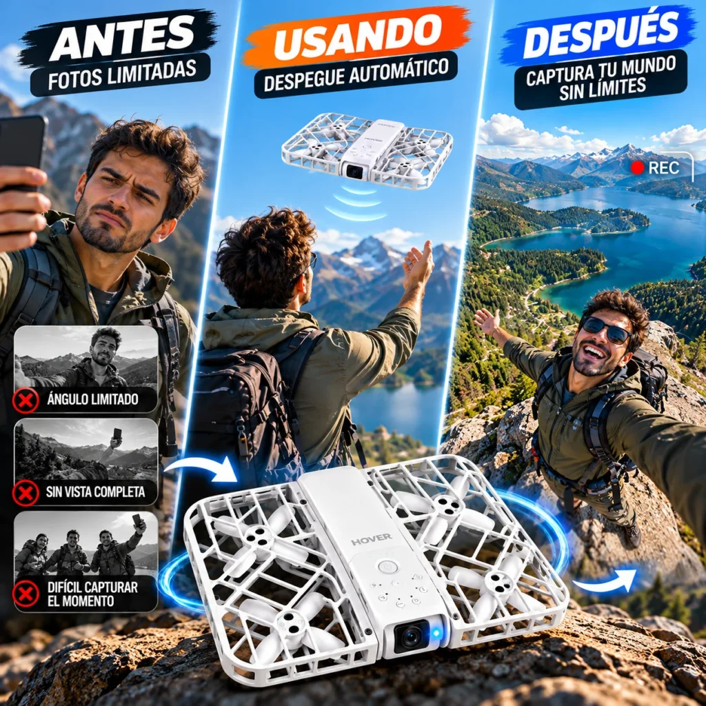 HOVERAir X1 - Fly More Cámara de vuelo autónomo de bolsillo - Fly More Combo 125 g Ligero 5 rutas de vuelo preprogramadas Sistema láser VIO y ToF Resistente a la intemperie Garantía de 12 meses Bolso plegable Drones de grabación electrónica - plegable., foto 4